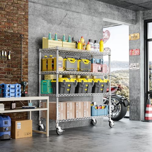 4 Tier Heavy Duty Metal Wire Shelving Unit