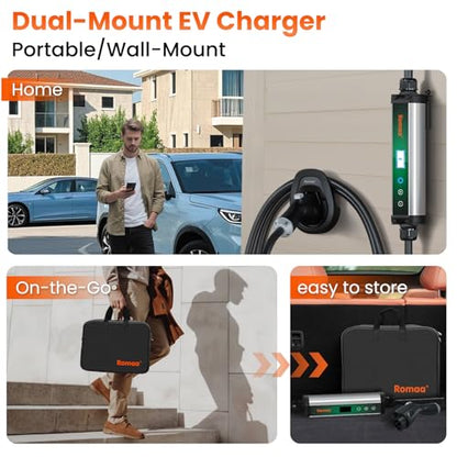 Level 2 EV Charger 40 Amp Portable J1772 Charger