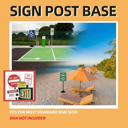Heavy Duty Cast Iron Sign Post Base Kit