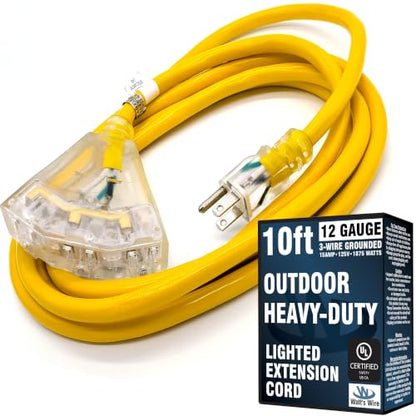 10 ft Outdoor Extension Cord (10 Foot)