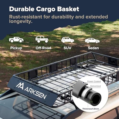 64" x 34" x 6" Roof Rack Cargo Basket with Bag