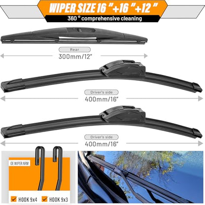 Windshield Wiper Blade Replacement for Jeep Wrangler JL 2018