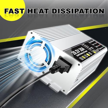 29.2V 20A LiFePO4 Battery Charger 24V 20A Rechargeable Charger for Lithium Iron Phosphate Battery