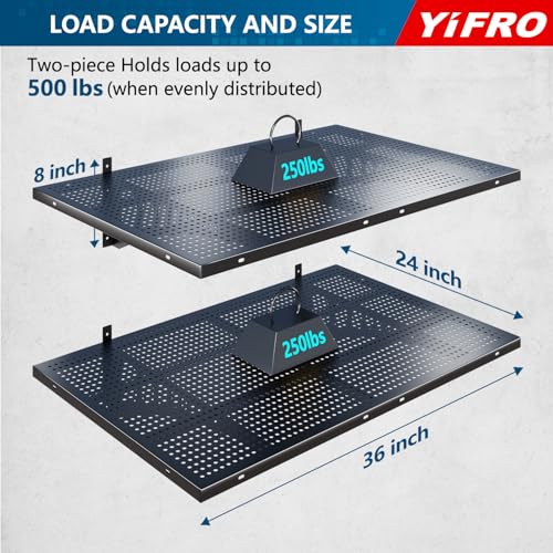 2 Pack 2x3ft Heavy Duty Garage Wall Shelving (24 System)