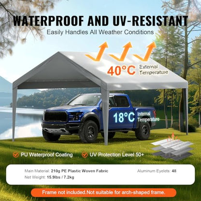 Carport Replacement Canopy Cover 12 x 20 ft