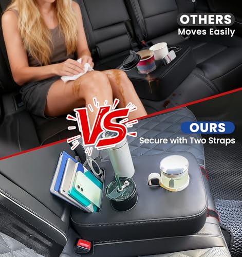 Upgraded Car Cup Holder with Dual Secure Strap Back Seat Cup Holder for Car