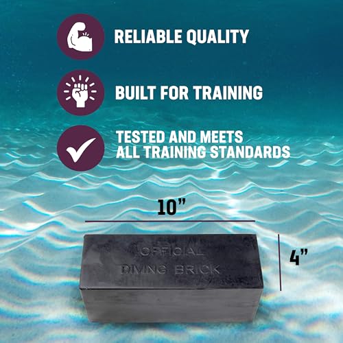 10 lb Rubber Diving Brick Durable Rectangular Water Weight