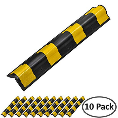 Rubber Corner Guards 31" for Parking Columns and Garage Walls Round Edge (10 Count)