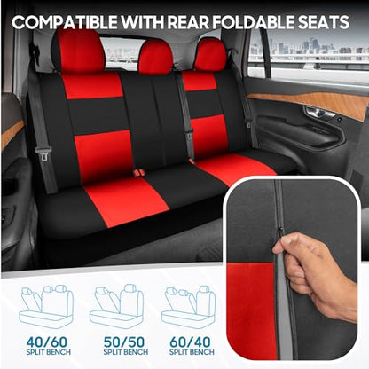 PolyPro Red Car Seat Covers Full Set with 4
