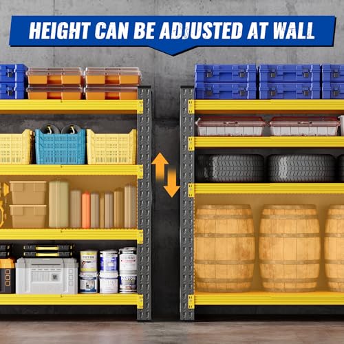 60" W Storage Shelves 5000lbs Garage Metal Shelving Heavy Duty Garage Shelves Adjustable Storage Shelves for Industrial