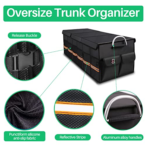 Trunk Organizer Cargo Organizer Trunk Storage Waterproof Collapsible Durable Multi Compartments