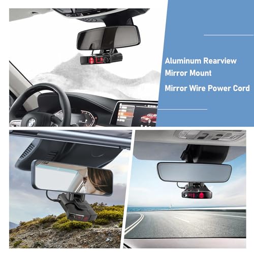 Radar Detector Mount+Rearview Mirror Hard Wire Power Cord kit 16"
