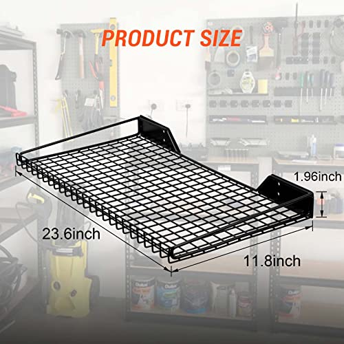 Garage Wall Shelves 23.6"x11.8" Wall Mount Metal Shelves 4 Pack