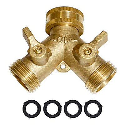 Brass Garden Hose Y Valve Hose Splitter Water Garden Hose Adapter 2 Way 3