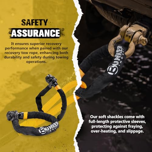 3 4in×20ft Kinetic Recovery Rope with 2 Soft Shackles Kit
