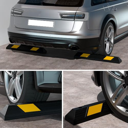 2PCS Rubber Parking Guide Tire Blocks