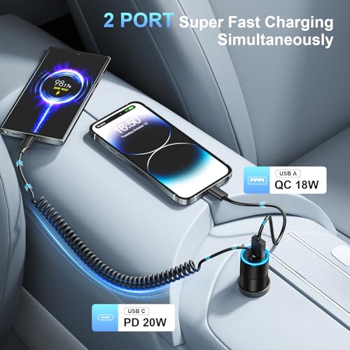 3 Pack USB C Car Charger (3 Count)