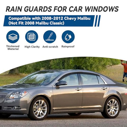 4pcs Window Visors Rain Guards for 2008