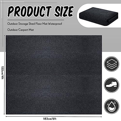 Shed Floor Mat 6 x 4 ft Outdoor Waterproof Nonslip Durable Storage Sheds Protector Rug for Carport Patio Garage Garden Spring Summer Outdoor