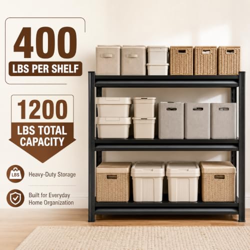Heavy Duty Metal Bookshelf Adjustable Storage Shelving Unit for Home Office