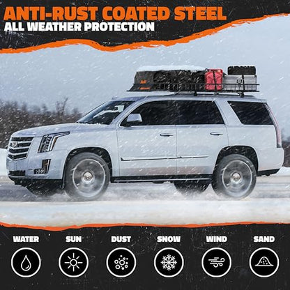 90"x50"x6" XXL Heavy Duty Roof Rack Cargo Basket 2