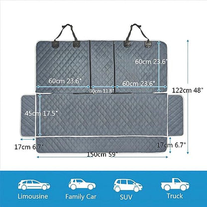 Grey Dog Car Seat Cover for Back Seat X