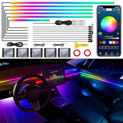 Dreamcolor Acrylic Interior Car LED Strip Light with Wireless APP