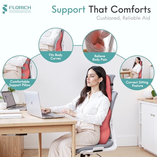 Car Lumbar Support Pillow and Neck Headrest Pillow for Office Chair