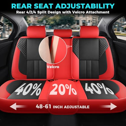 Universal Car Seat Covers for SUVs Sedans Trucks Redblack