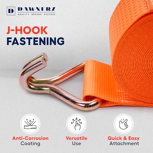 Ratchet Straps with Double J Hook 4 inch X 40 ft 22000 Lbs MBS