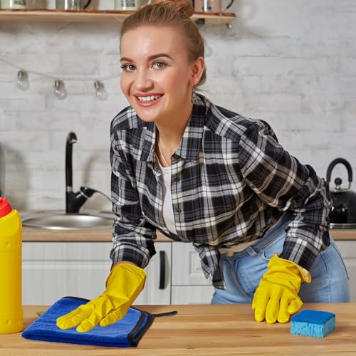 50 Pcs 16"x16" Blue Microfiber Towels for Cars Drying Polishing (50 Count)