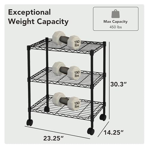 3 Tier Wire Shelving Unit Storage Rack