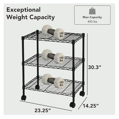3 Tier Wire Shelving Unit Storage Rack