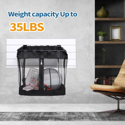 4Pcs Mesh Slatwall Baskets with Zipper (4 Count)