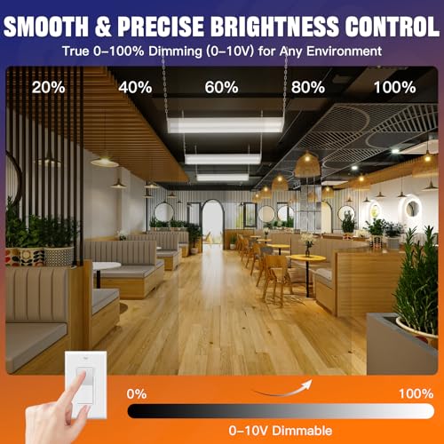 300/240/200W LED Linear High Bay Light 45000LM 5000K 120-277V, 4-Pack (4 Count)