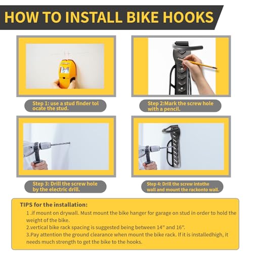 Vertical Bike Rack Wall Mount for Garage