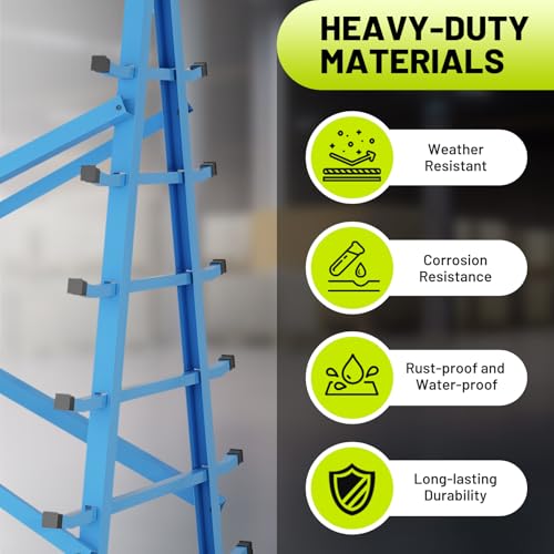 7 Tier Horizontal Lumber Storage Rack with Adjustable Arm