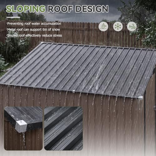 6x8 FT Lean to Metal Storage Shed