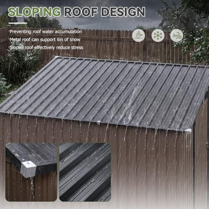 6x8 FT Lean to Metal Storage Shed