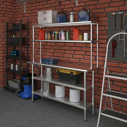 Stainless Steel Work Table with 2 Shelves
