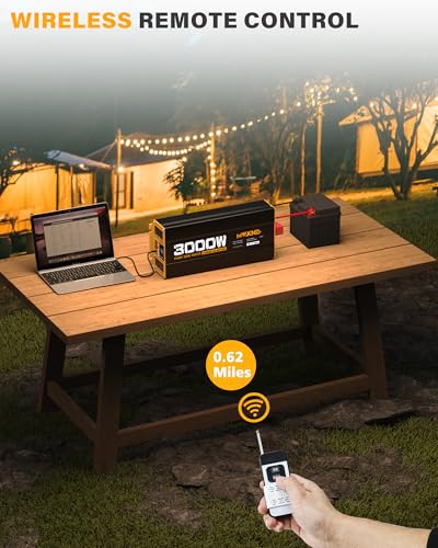 3000W Pure Sine Wave Inverter 24V DC to 110V 120V AC Converter for RV Truck Home Off