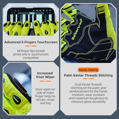 SPS 2 Plus Unisex Touchscreen Road Racing Motorcycle MTB Sports Gloves Also fit BMX MX ATV Mountain Bike Bicycle Cycling Off