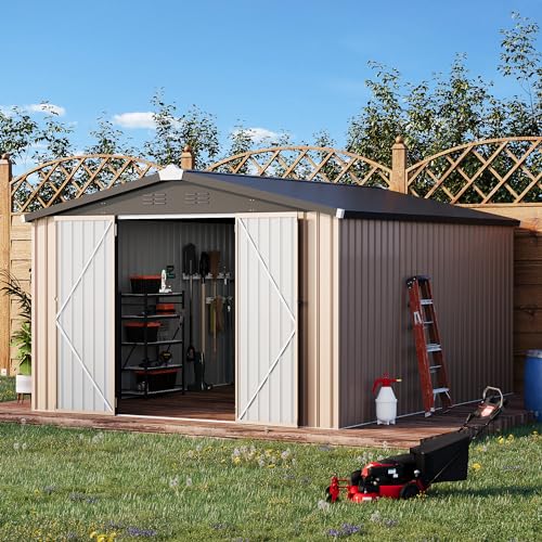 10' x 14' Large Waterproof Metal Garden Tool Shed