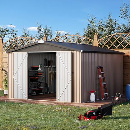 10' x 14' Large Waterproof Metal Garden Tool Shed