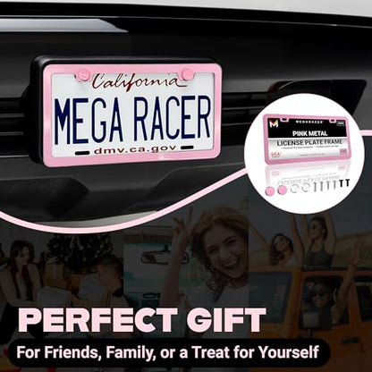 Premium Slim Princess Pink License Plate Frame