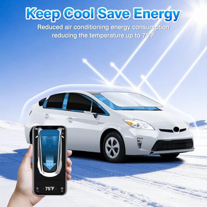 Windshield Sun Shade for Toyota Prius 2010 2011 2012 2013 2014 2015 Car Window Shades Thicken UV Block and Blackout Privacy Foldable Sunshades 11PCS Accessories Keep Cool Sun Visor Covers (11 Count)