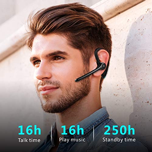 Bluetooth Earpiece Headphone Dual Noise Cancelling Mic Painless Open