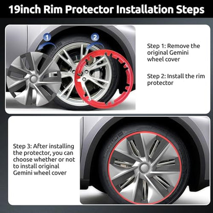 Wheel Rim Protector for Tesla Model Y Gemini 19 inch Apollo Wheels 2020