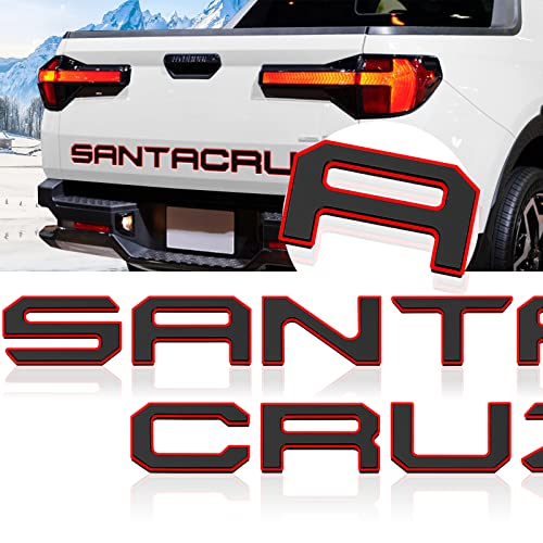 Tailgate Inserts Letters Compatible for 2022 2023 2024 2025 Santa Cruz 3D Raised & Strong Adhesive Decals Letters Rear Emblem Decal Sticker Compatible for Santa Cruz Accessories
