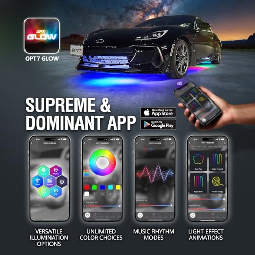 Aura DreamColor Underglow Chasing Lights for Car with APP & Remote (4 Count)